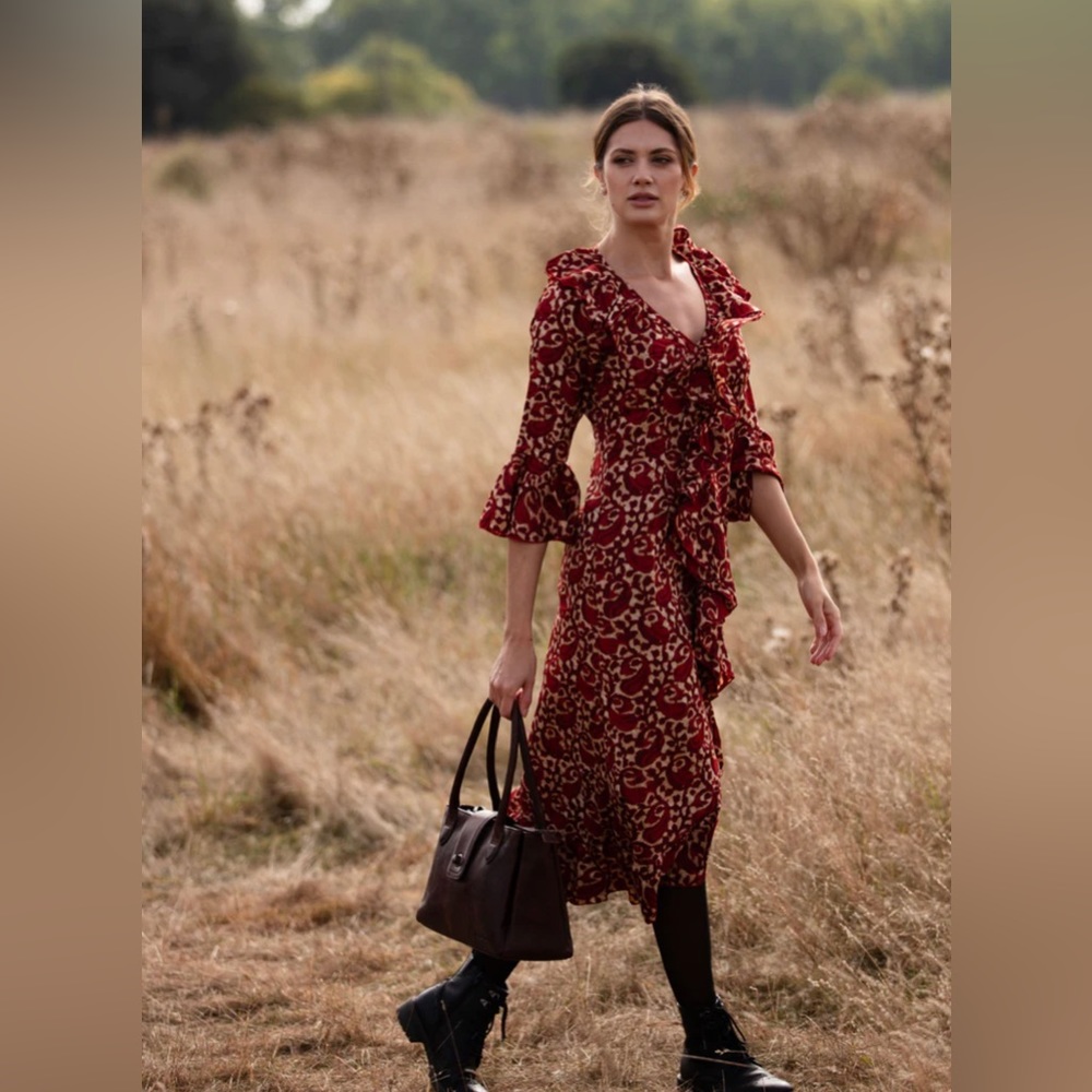 Felicity Midi Dress in Copper Swirl